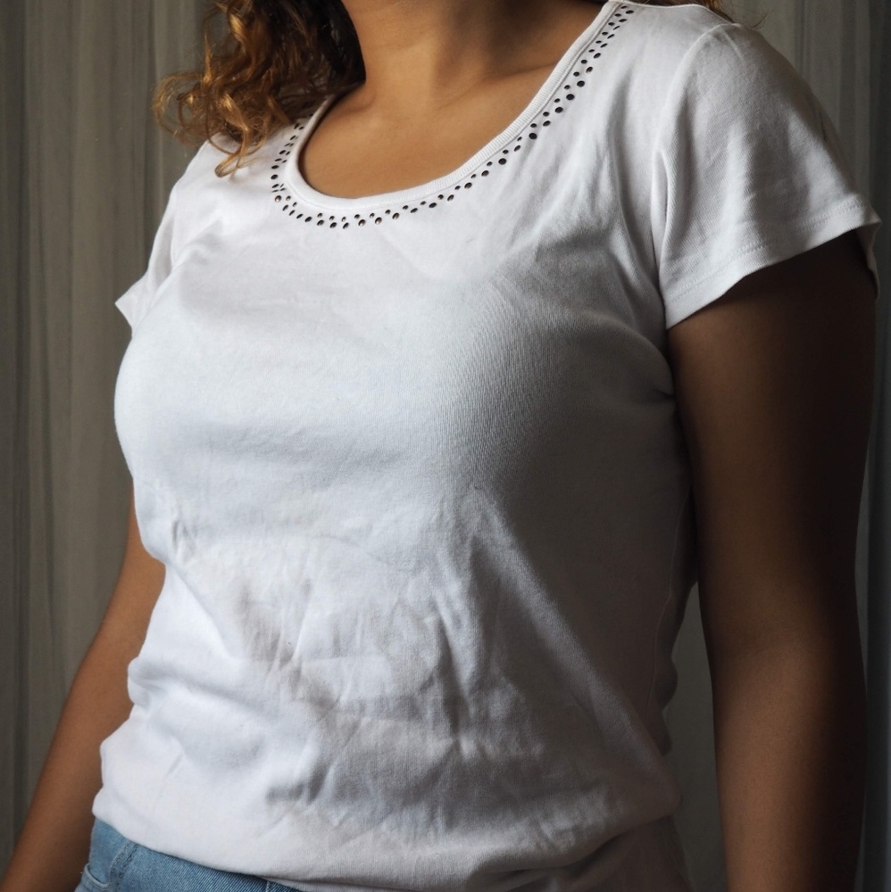 Simple beaded white top